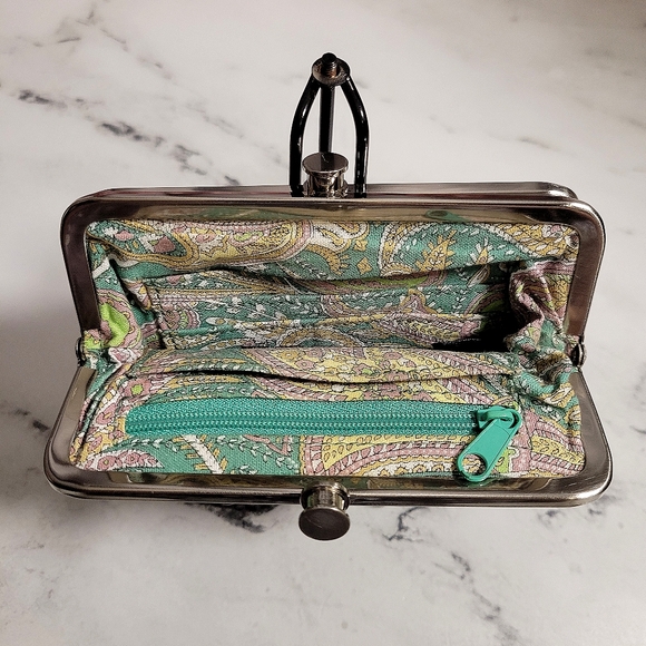 HOBO Mini Lauren Vintage Distressed Black Leather Wallet - Picture 4 of 9